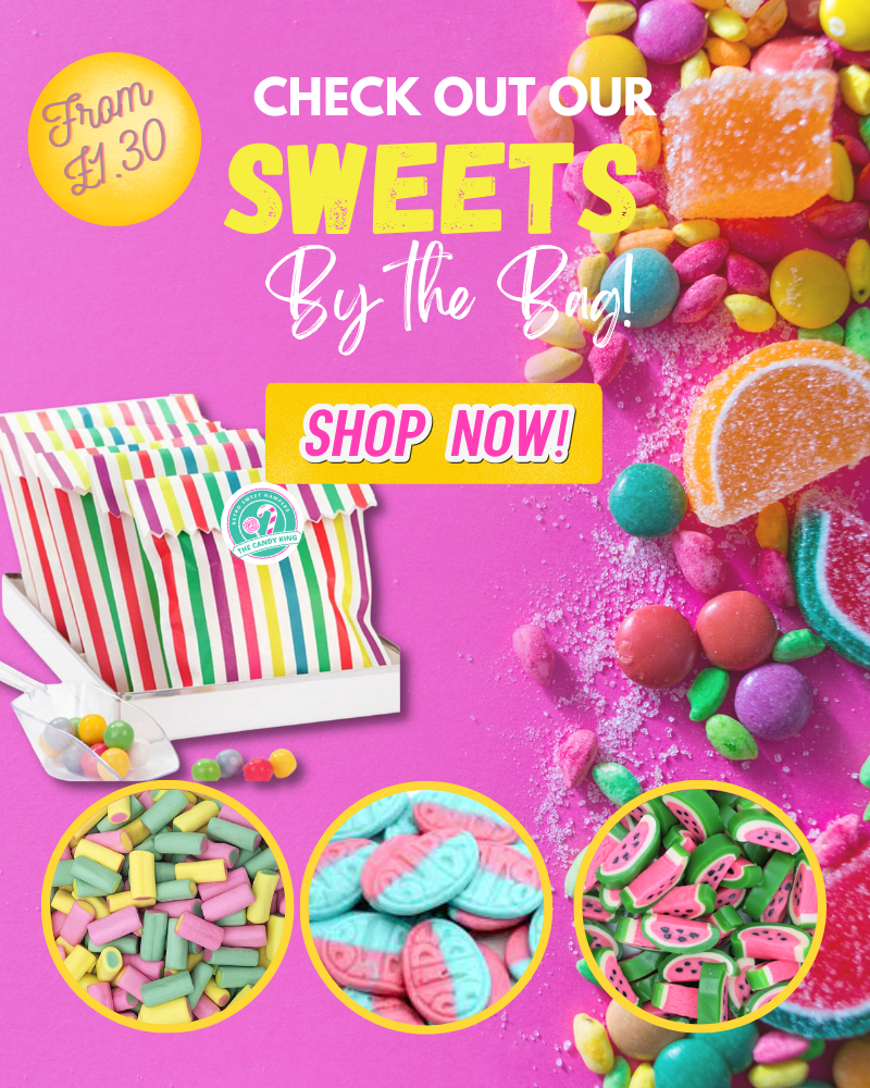 Sweets by the bag 100g and 250g. Traditional candy jars